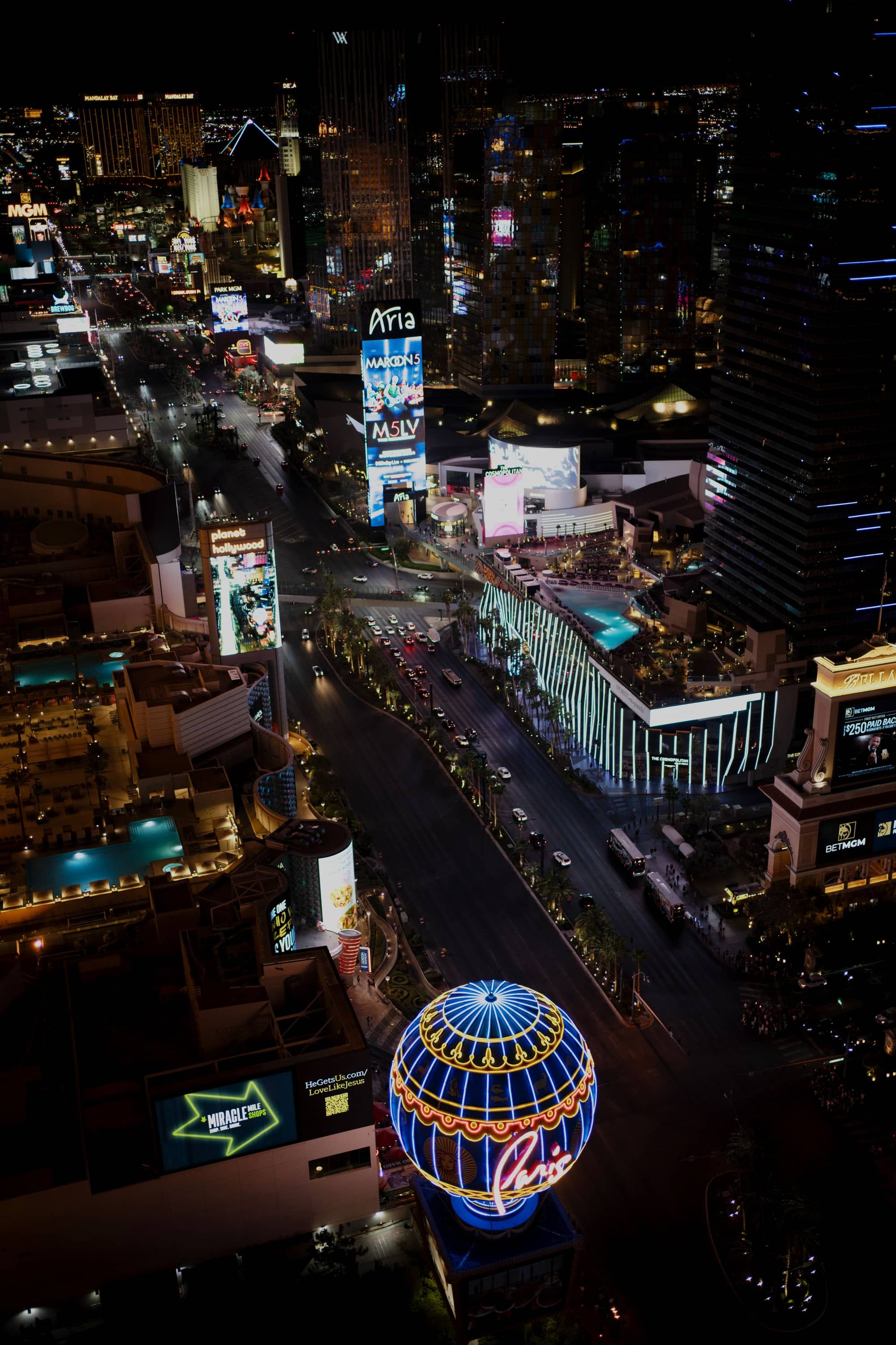 Las Vegas strip at night